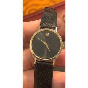 Women's 32mm Movado Swiss Watch, 87-33-882, Black Lizard Band